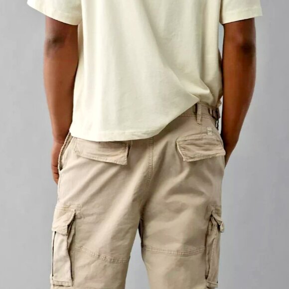 American Eagle 10" inseam Flex Lived In Cargo Short Pants Large 35-38” Taupe NEW - Picture 5 of 7